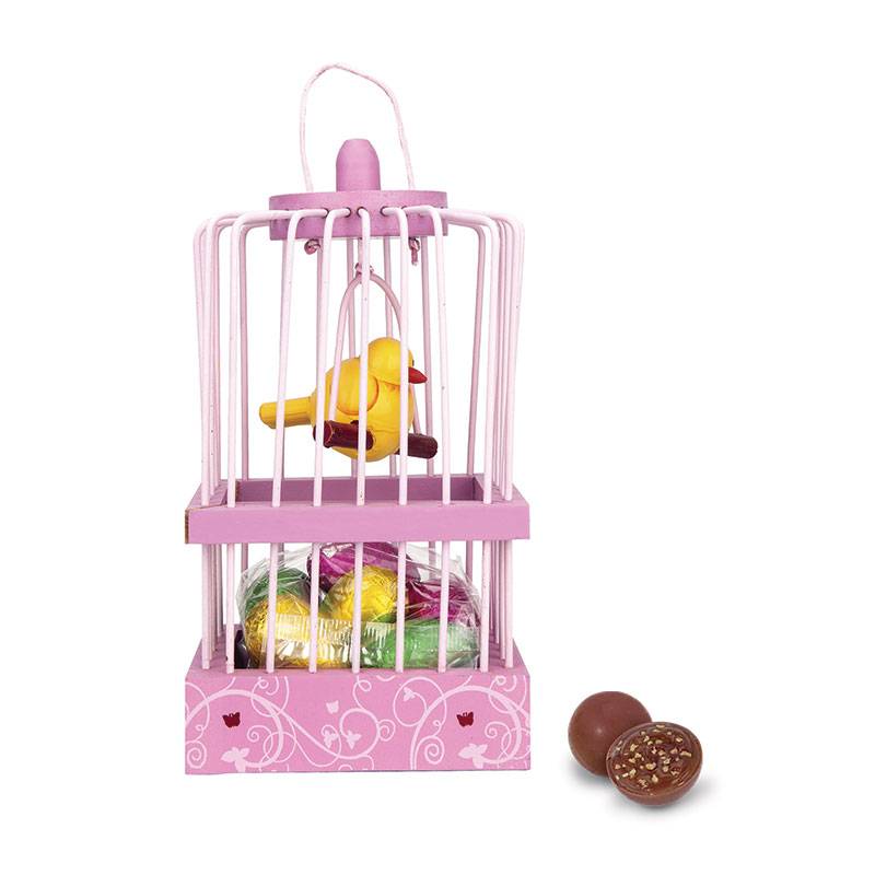 Cage à oiseaux avec chocolats