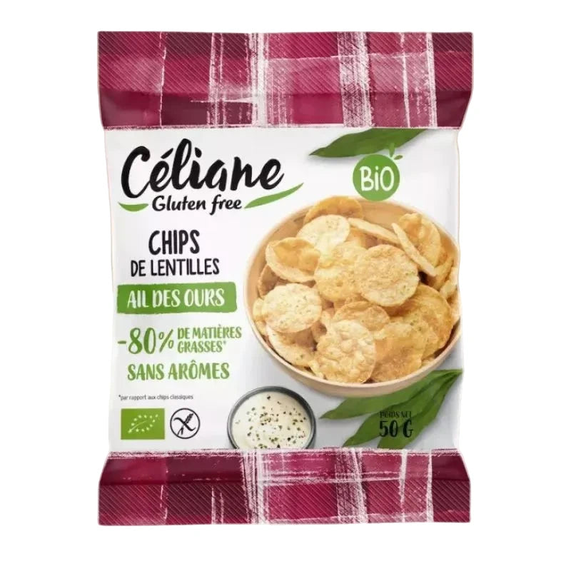 Chips de lentilles à l'ail des ours sans gluten et bio - par 2