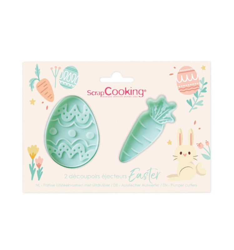 Emporte-pièces éjecteurs pour biscuits Pâques x2