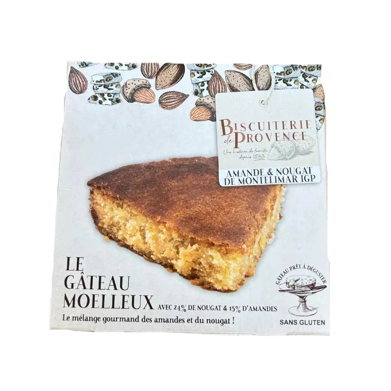Gâteau moelleux sans gluten aux amandes et nougat