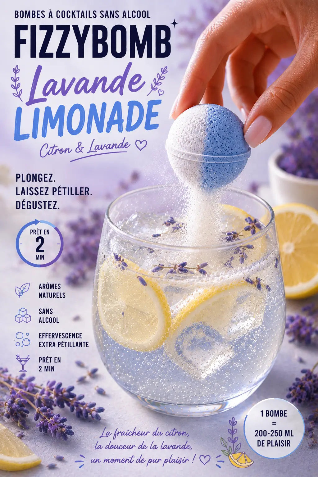 bombe à cocktail limonade lavande sans alcool