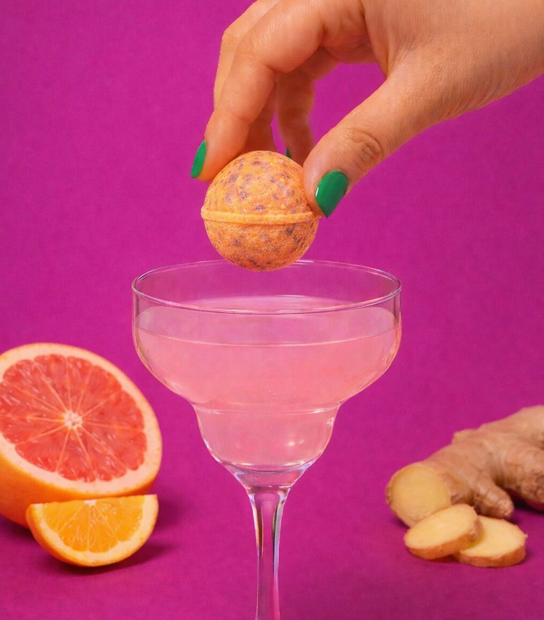 Bombe à cocktail pamplemousse , Gimgembre sans alcool