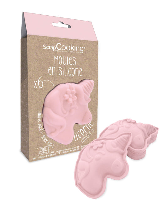 6 moules silicone individuels Licorne