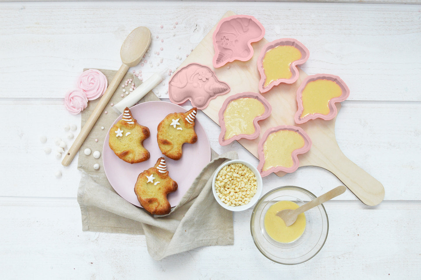 6 moules silicone individuels Licorne