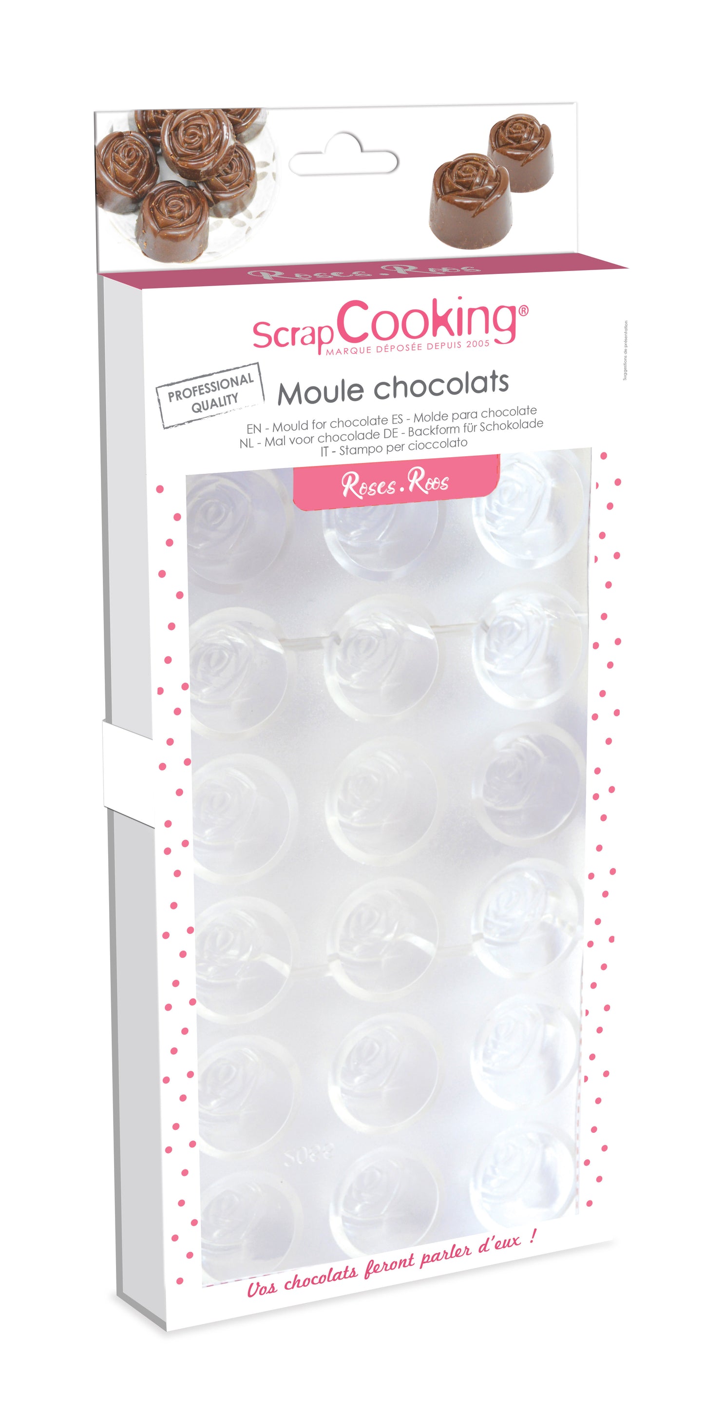 Moule rigide chocolats roses