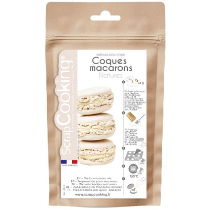 Préparation coques macarons natures