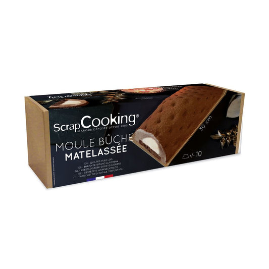 Coffret Bûche de Noël Matelassée - Moule, insert, tapis, support & recette