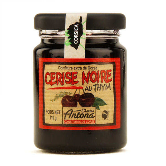 Confiture extra de cerise noire au thym de Corse - 110gr
