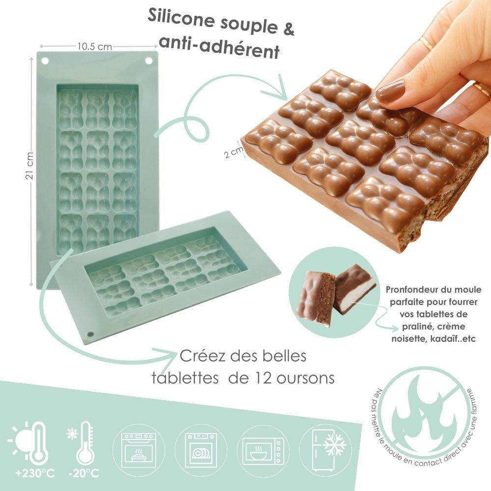 Moule en silicone pour tablette Ourson
