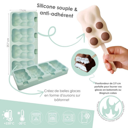 Moule en silicone pour glaces magnum oursons