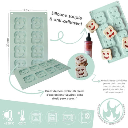 Moule silicone Drôles de biscuits