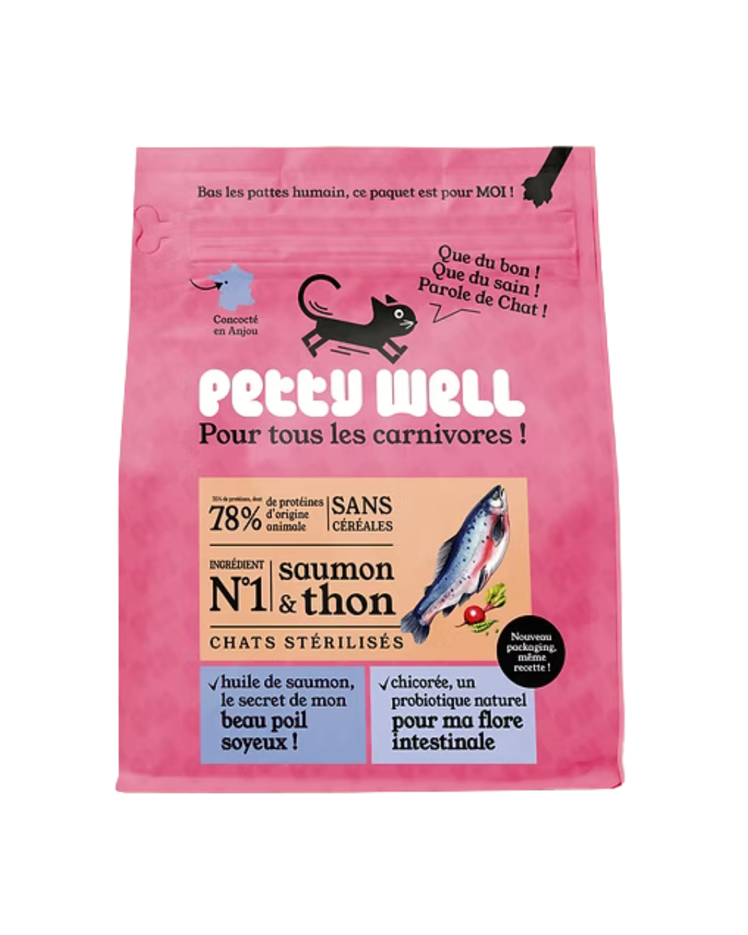 Croquettes chats - sans céréales saumon & thon - 1kg