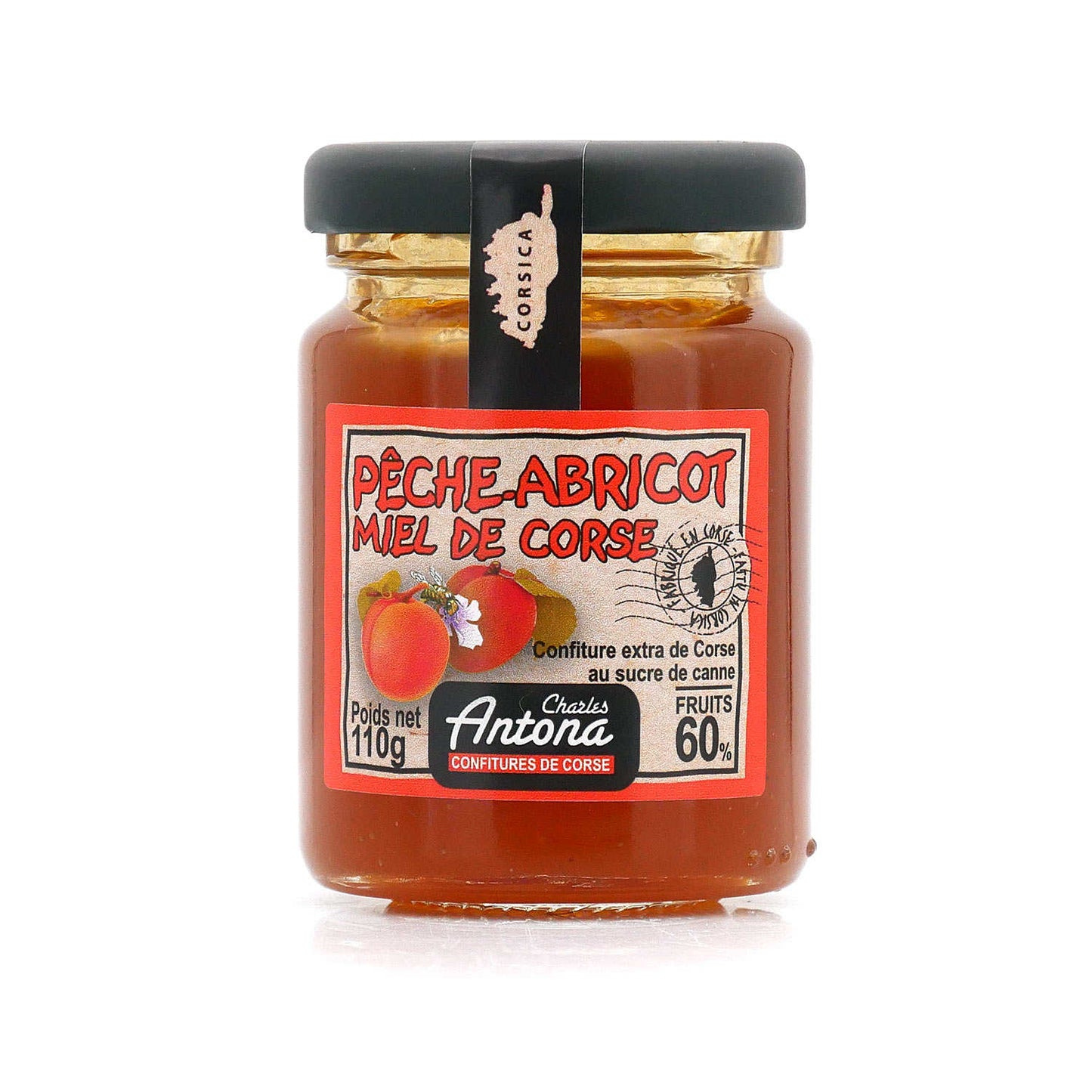 Confiture pèche abricot et miel de Corse - 110gr