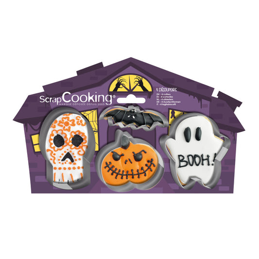 4 emporte-pièces Halloween en inox