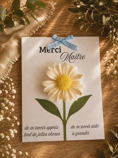 Carte remerciement fleurie