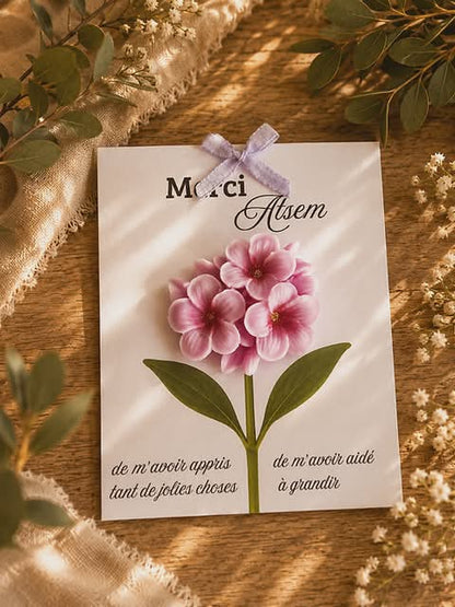 Carte remerciement fleurie
