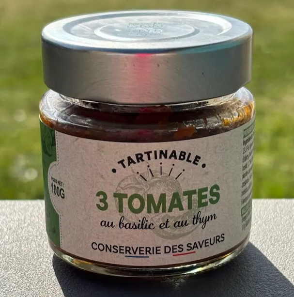 Tartinable 3 Tomates au basilic et au thym - 100g