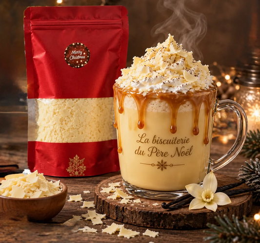 Chocolat blanc chaud vanillé du Père Noël