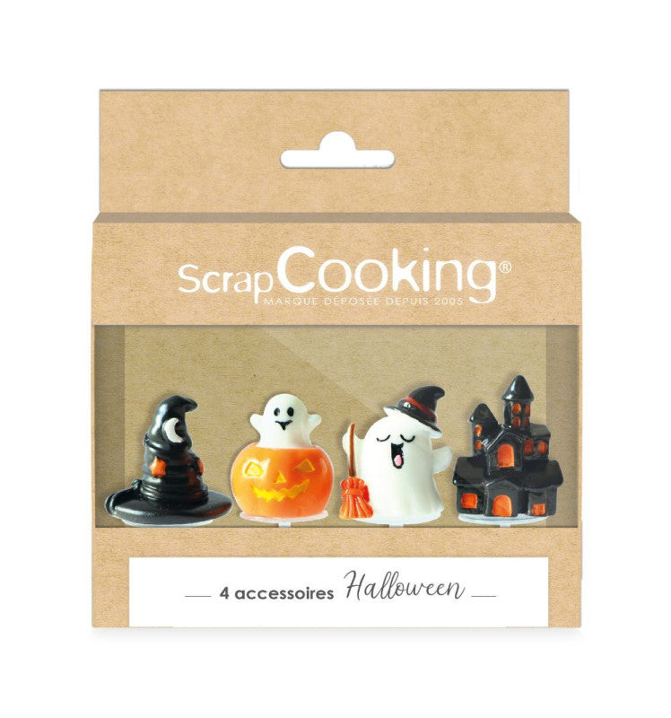 4 cake toppers pour déco Halloween