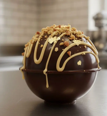 Bombe de chocolat chaud beurre de cacahuète et chocolat 70%