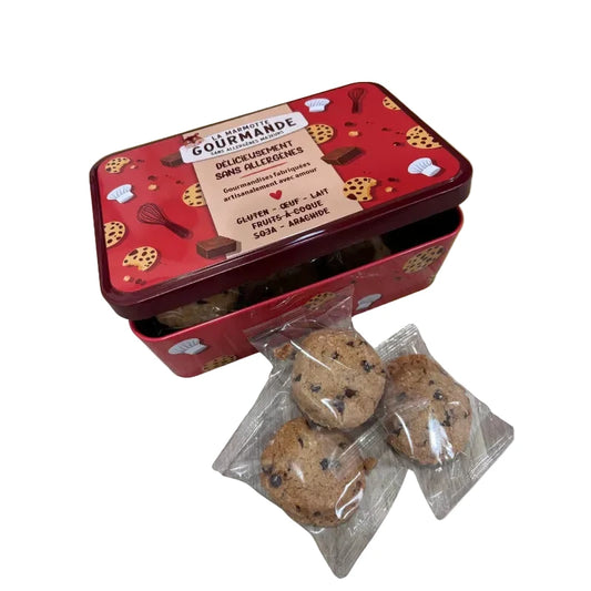Boite en métal cookies sans gluten aux pépites de chocolat