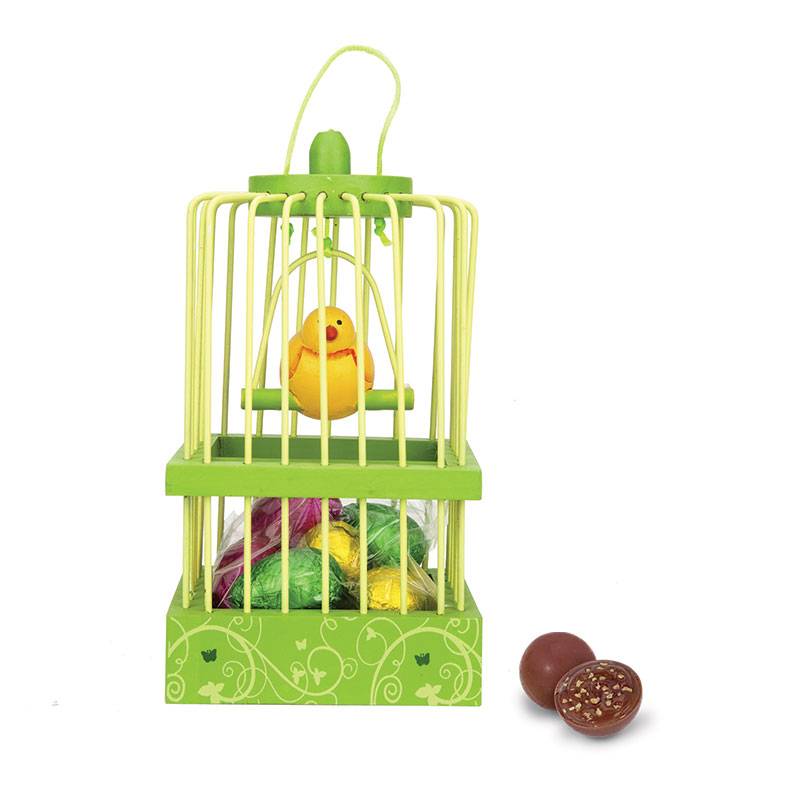 Cage à oiseaux avec chocolats