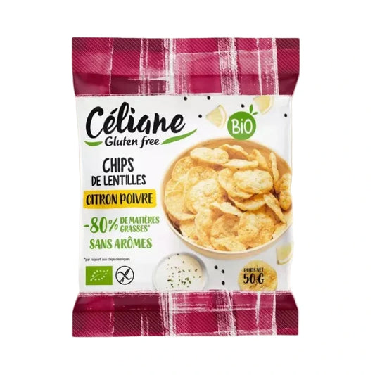 Chips de lentilles sans gluten et bio citron poivre - par 2