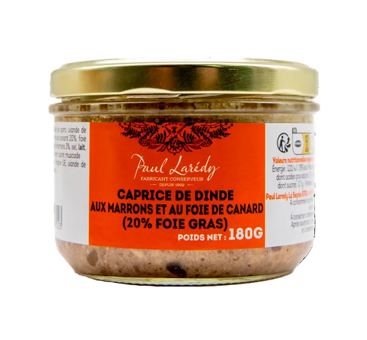 Caprice de dinde aux marrons et foie de canard (20% foie gras) - 90 ou 180g