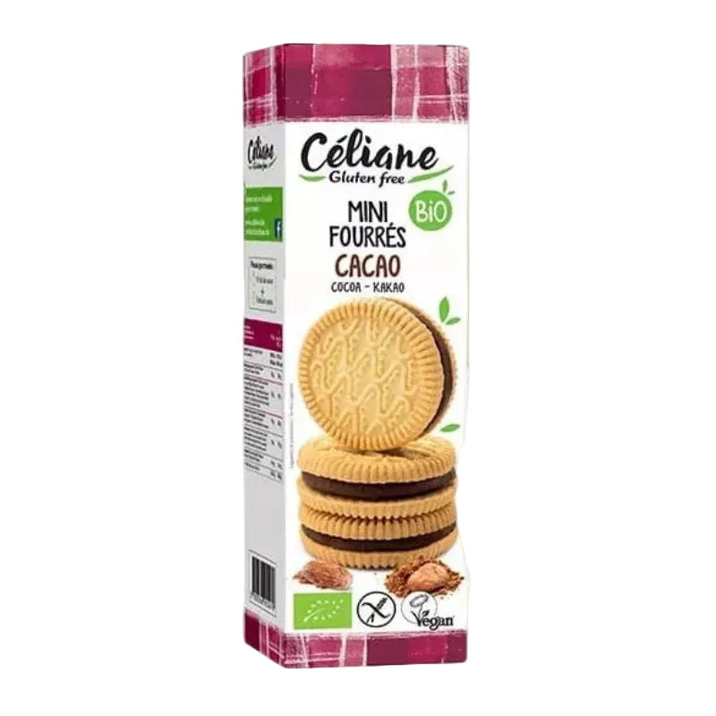 Mini biscuits fourrés au chocolat sans gluten et bio - par 2