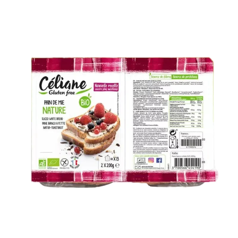 Pain de mie nature sans gluten et bio - par 2