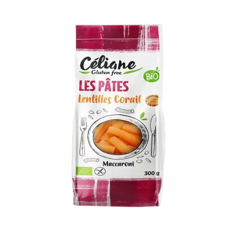 Pâtes sans gluten maccaroni bio aux lentilles corail - par 2