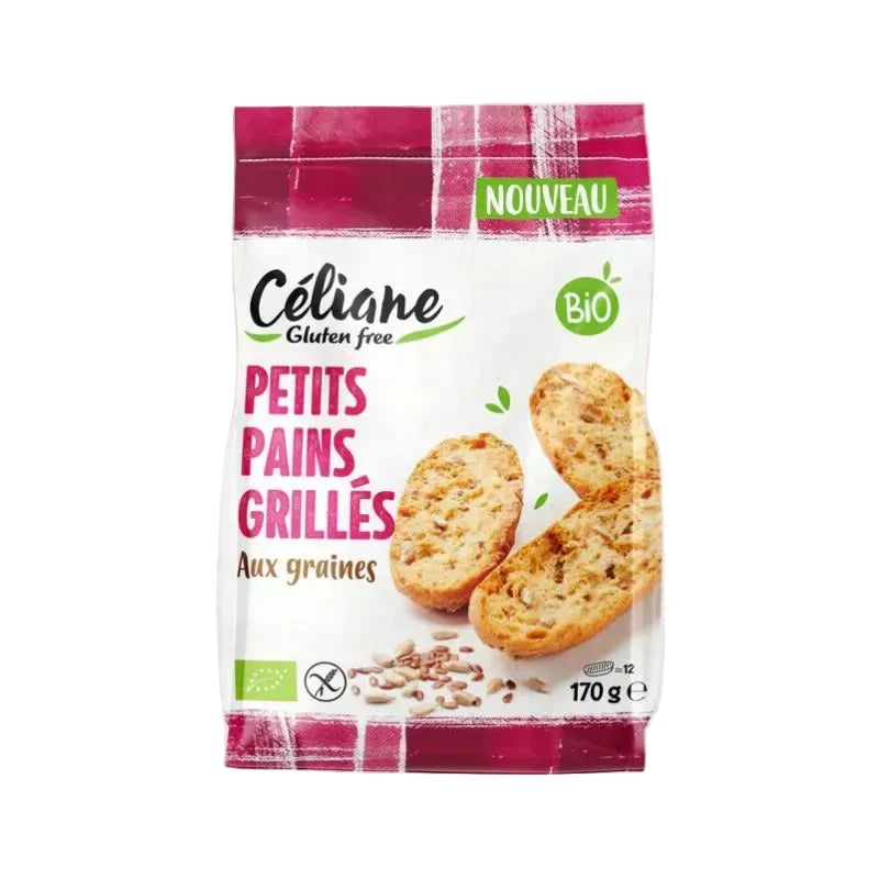Petits pains grillés aux graines sans gluten et bio - par 2