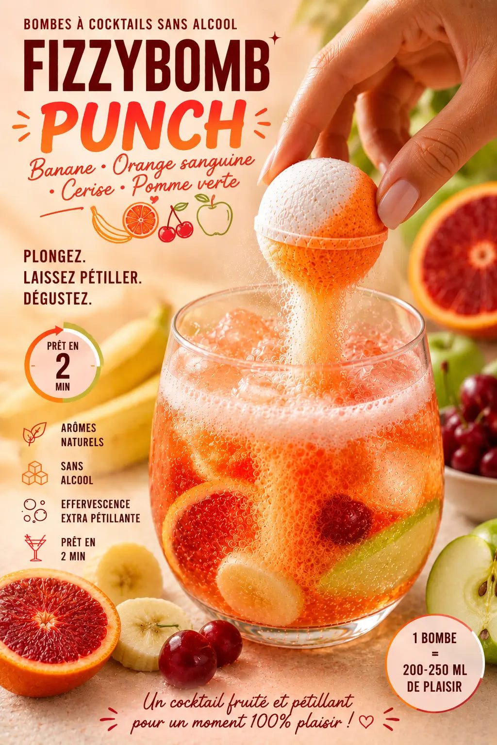 bombe à cocktail PUNCH sans alcool